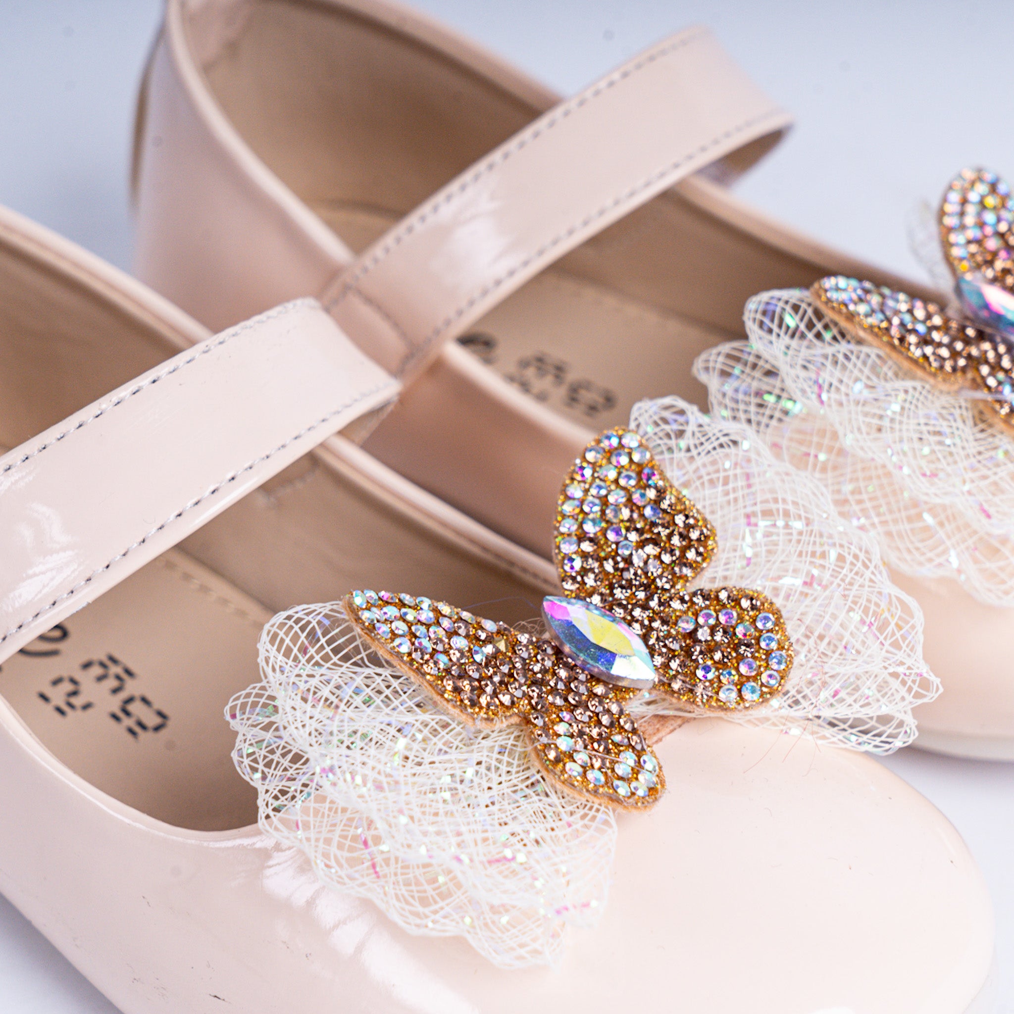 Sparkling Butterfly Shoes - Cream