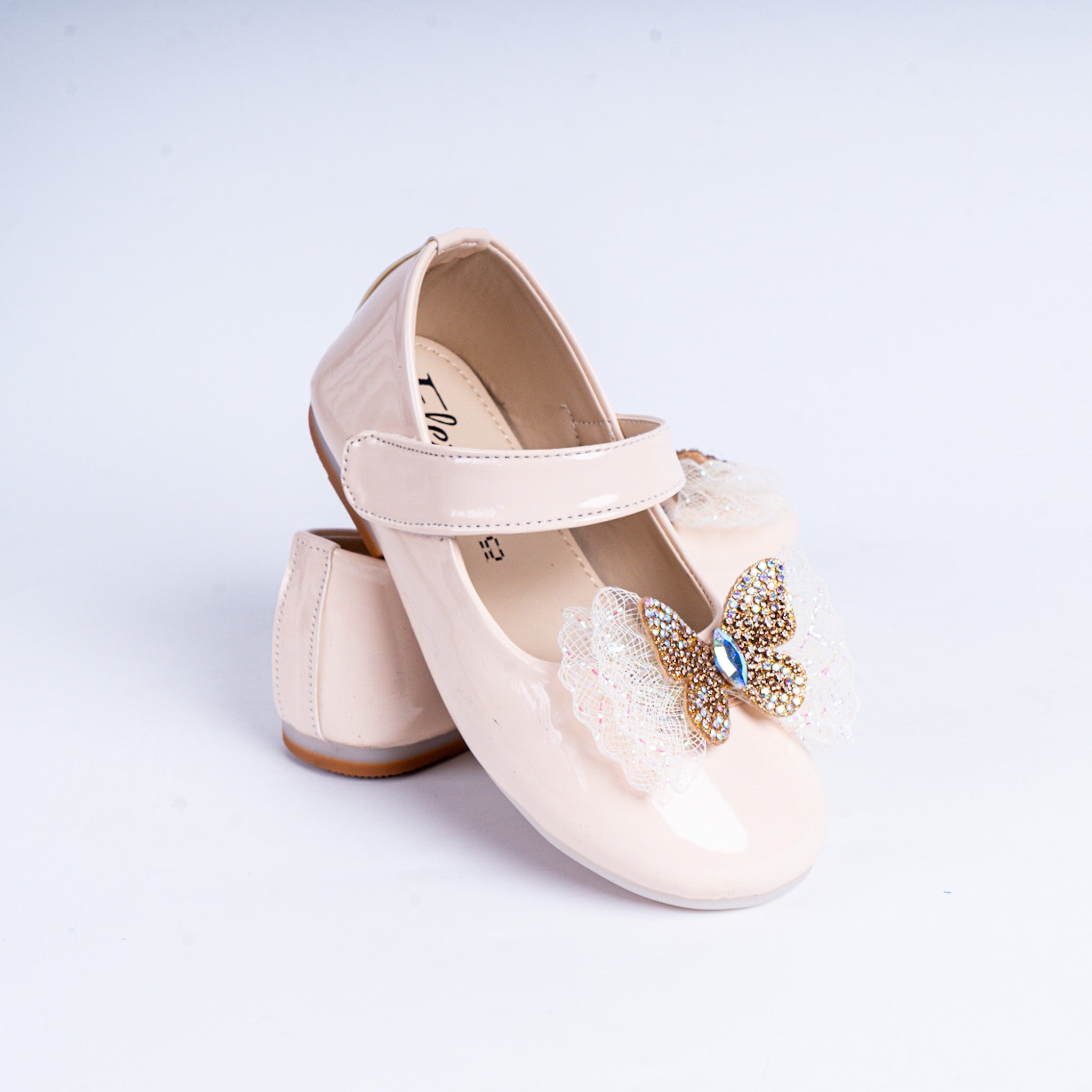 Sparkling Butterfly Shoes - Cream