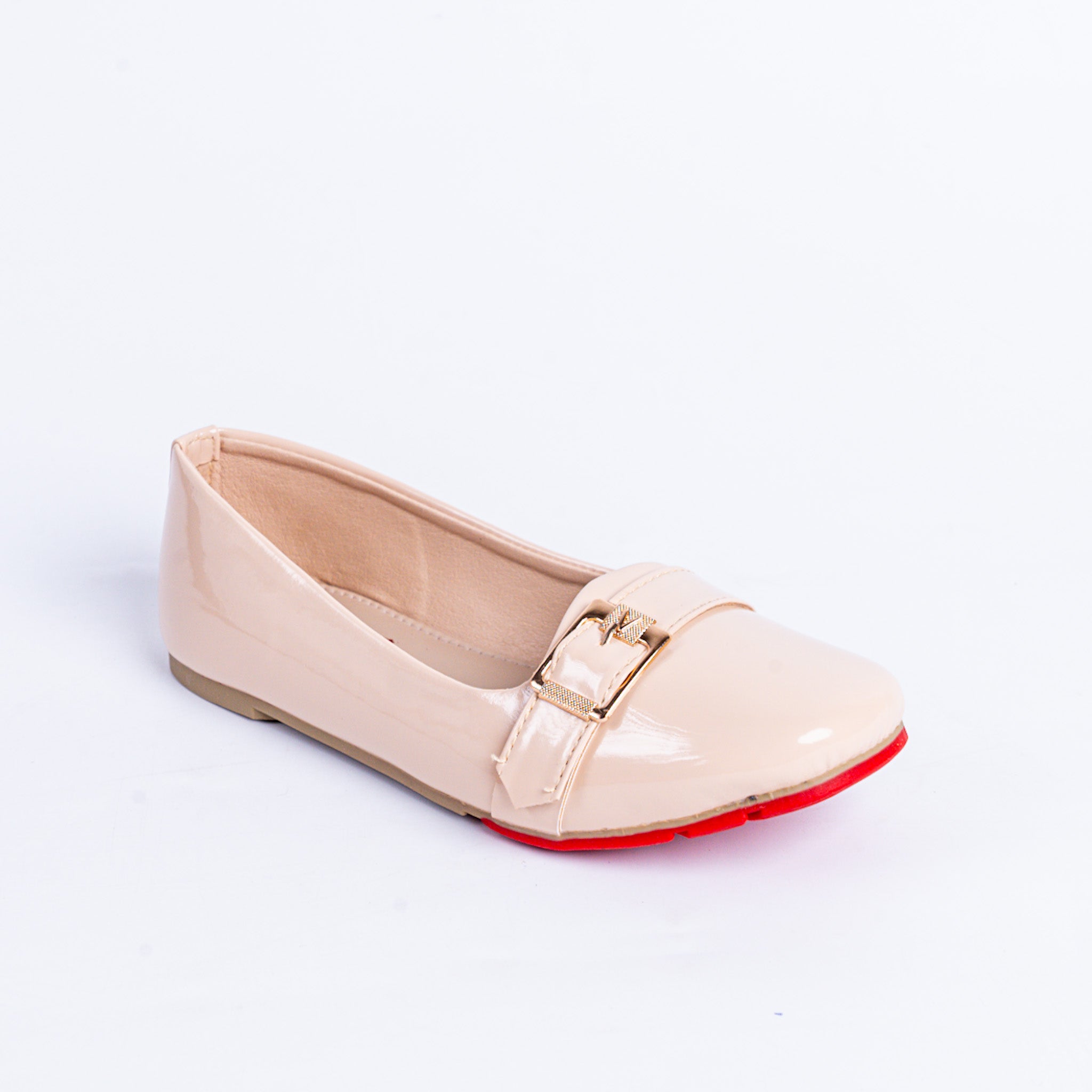 Buckle Charm Loafers - Cream