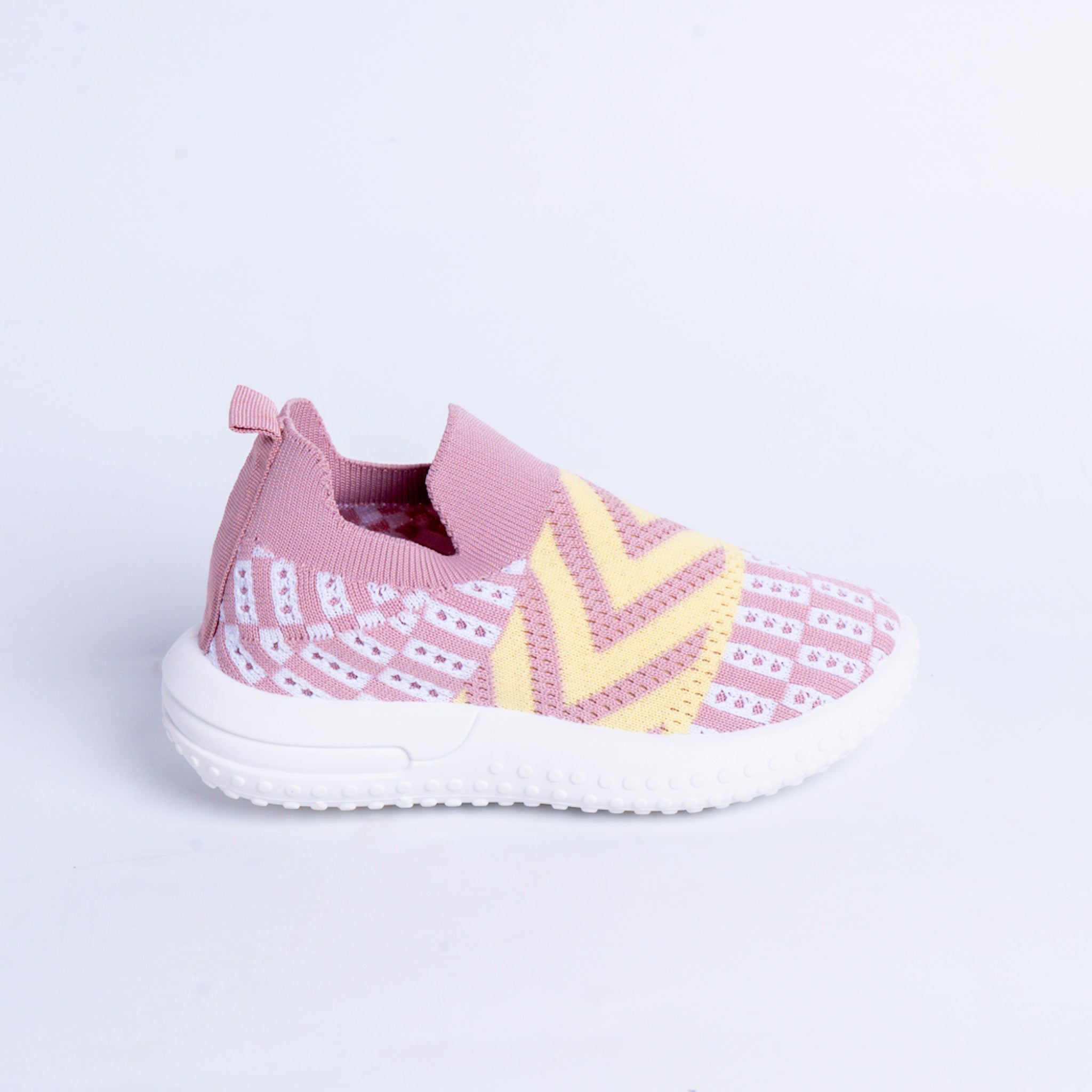 Pink and Yellow Knit Sneakers