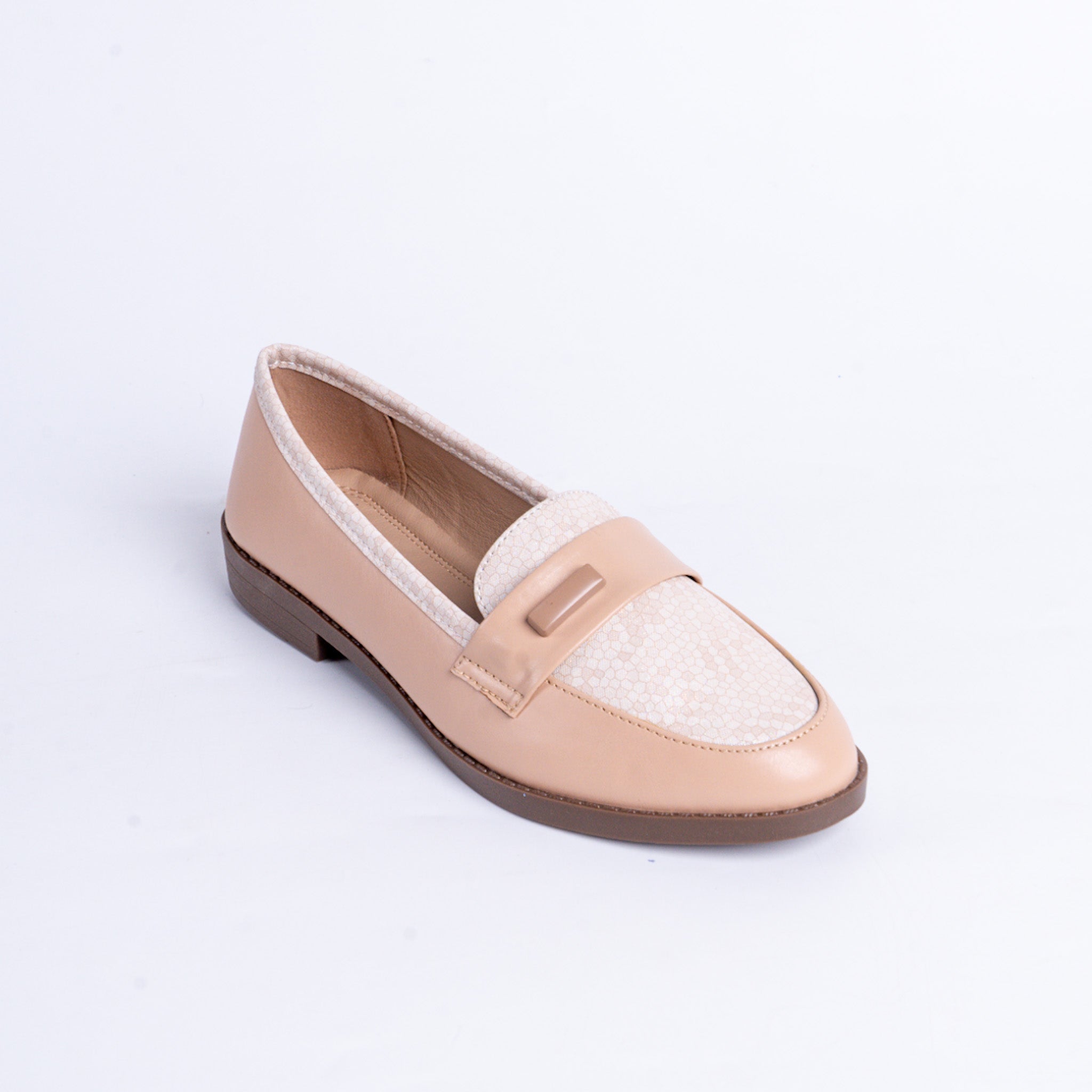 Two-Tone Peach Loafers