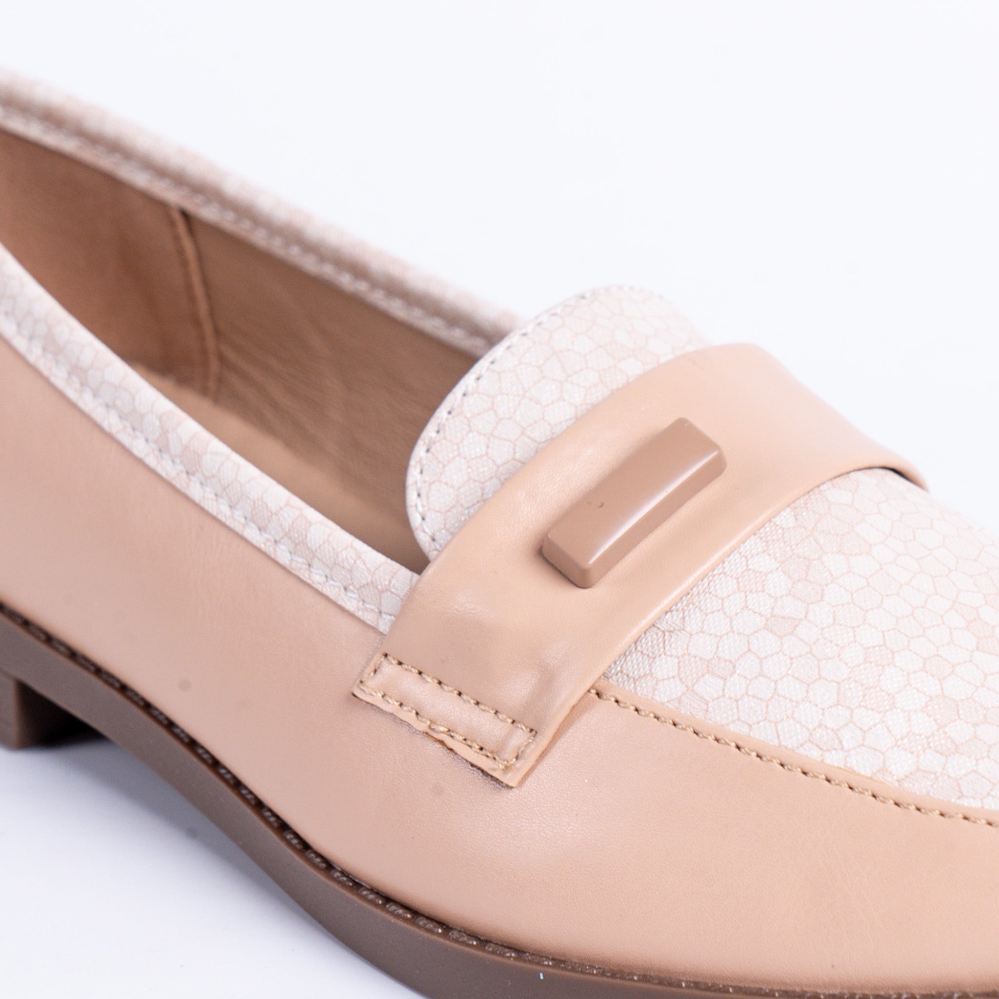 Two-Tone Peach Loafers