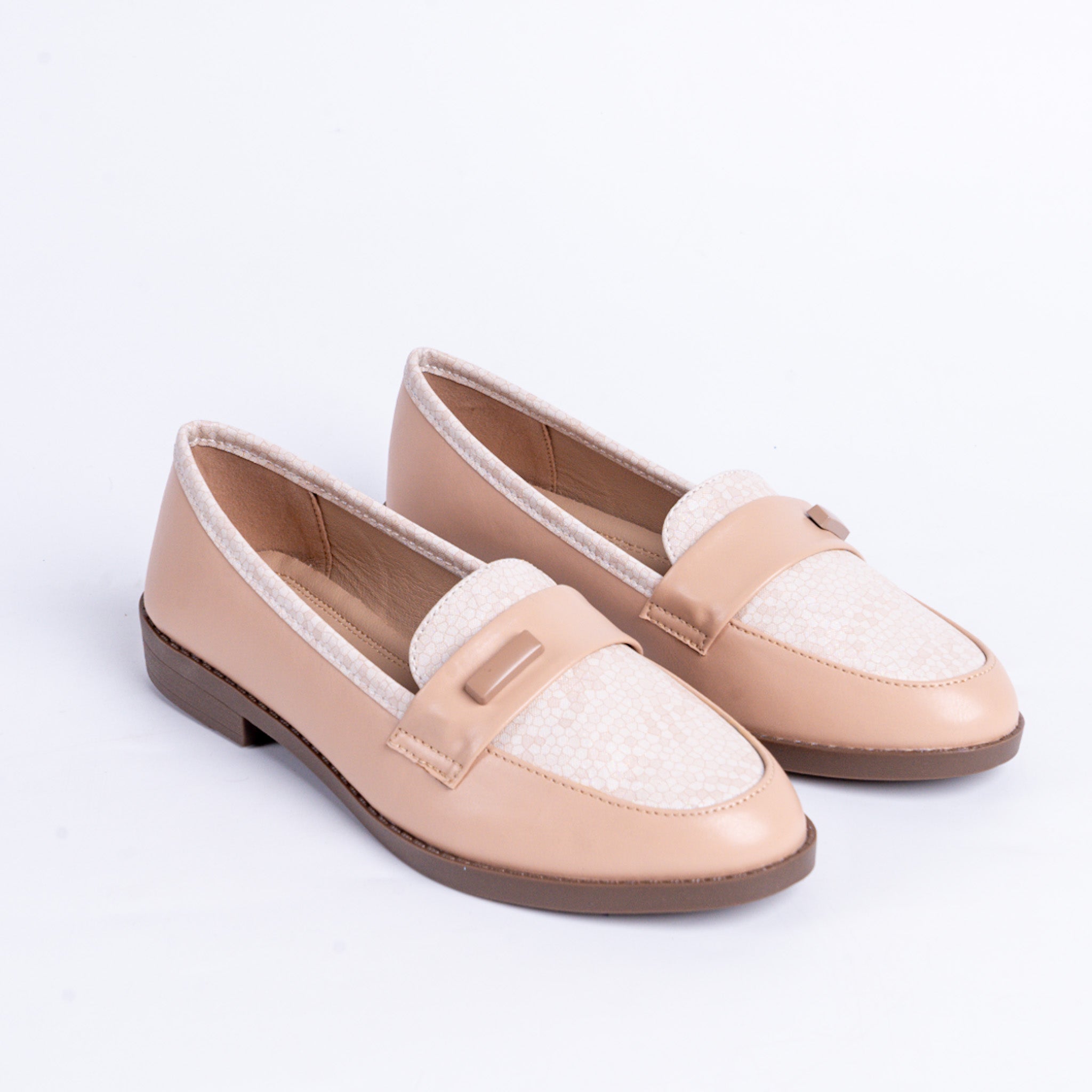 Two-Tone Peach Loafers