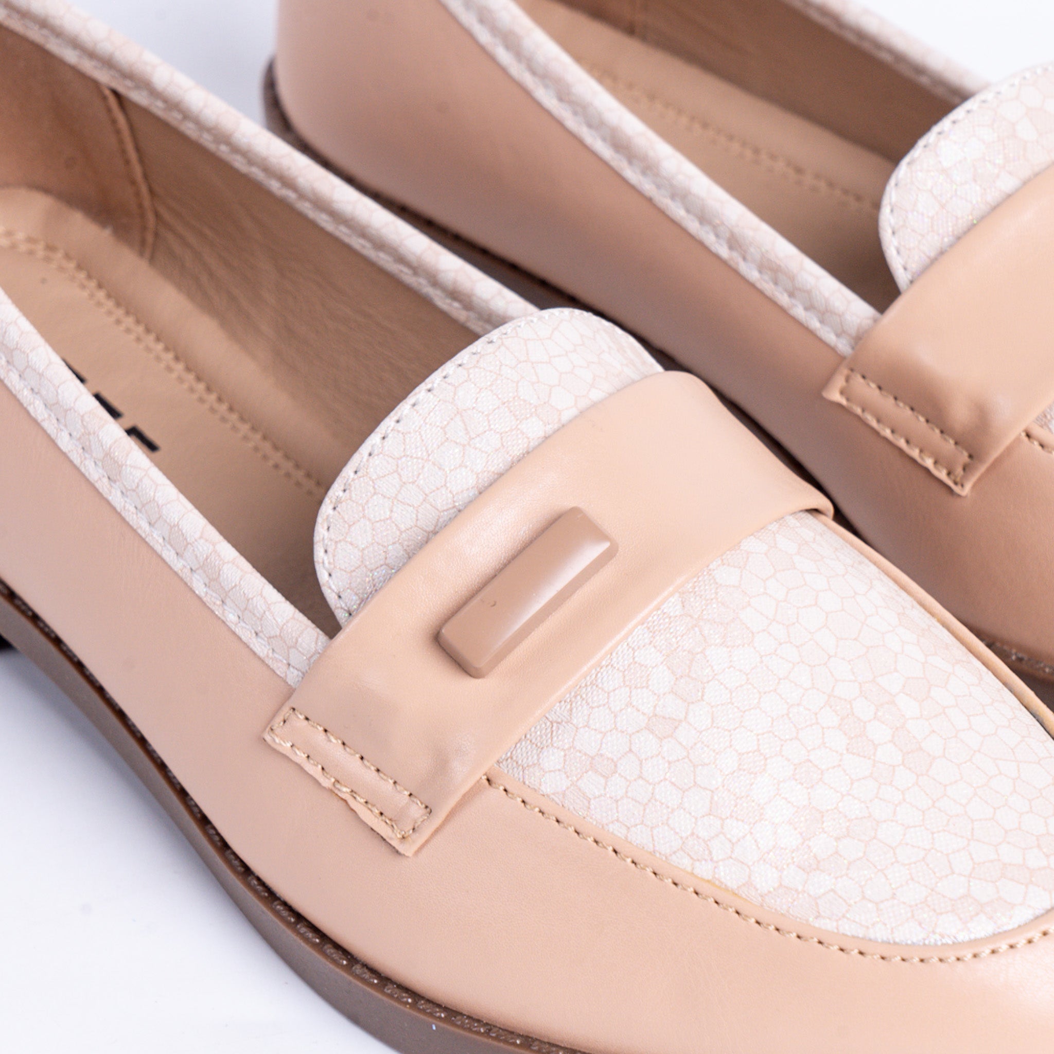 Two-Tone Peach Loafers