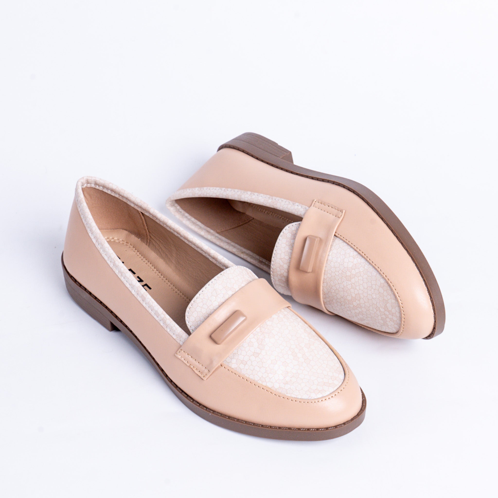 Two-Tone Peach Loafers