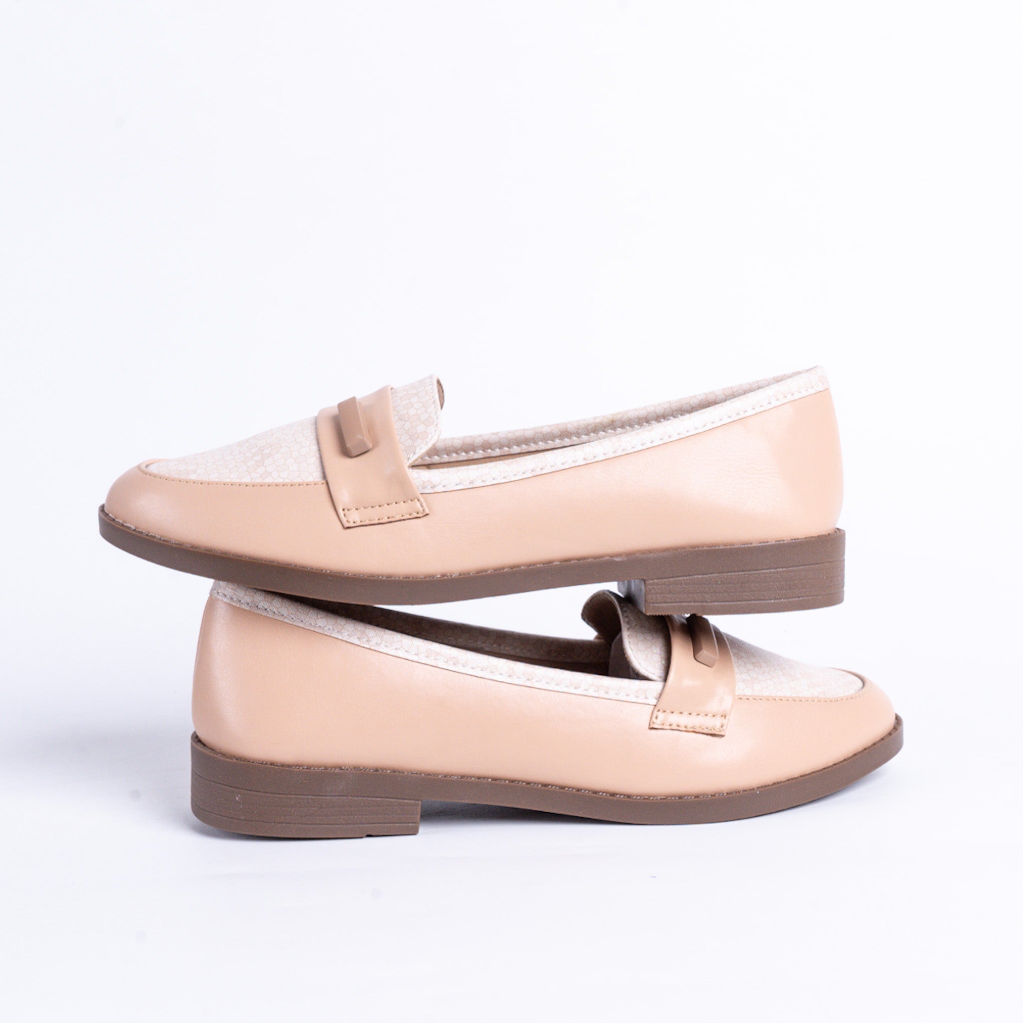 Two-Tone Peach Loafers