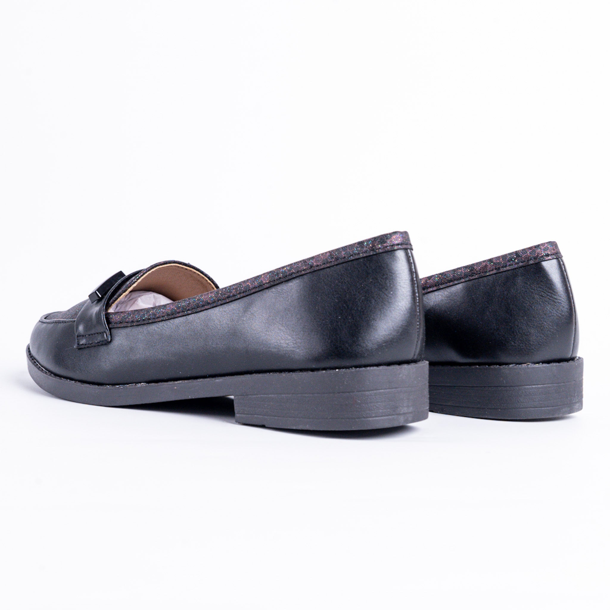 Two-Tone Black Loafers