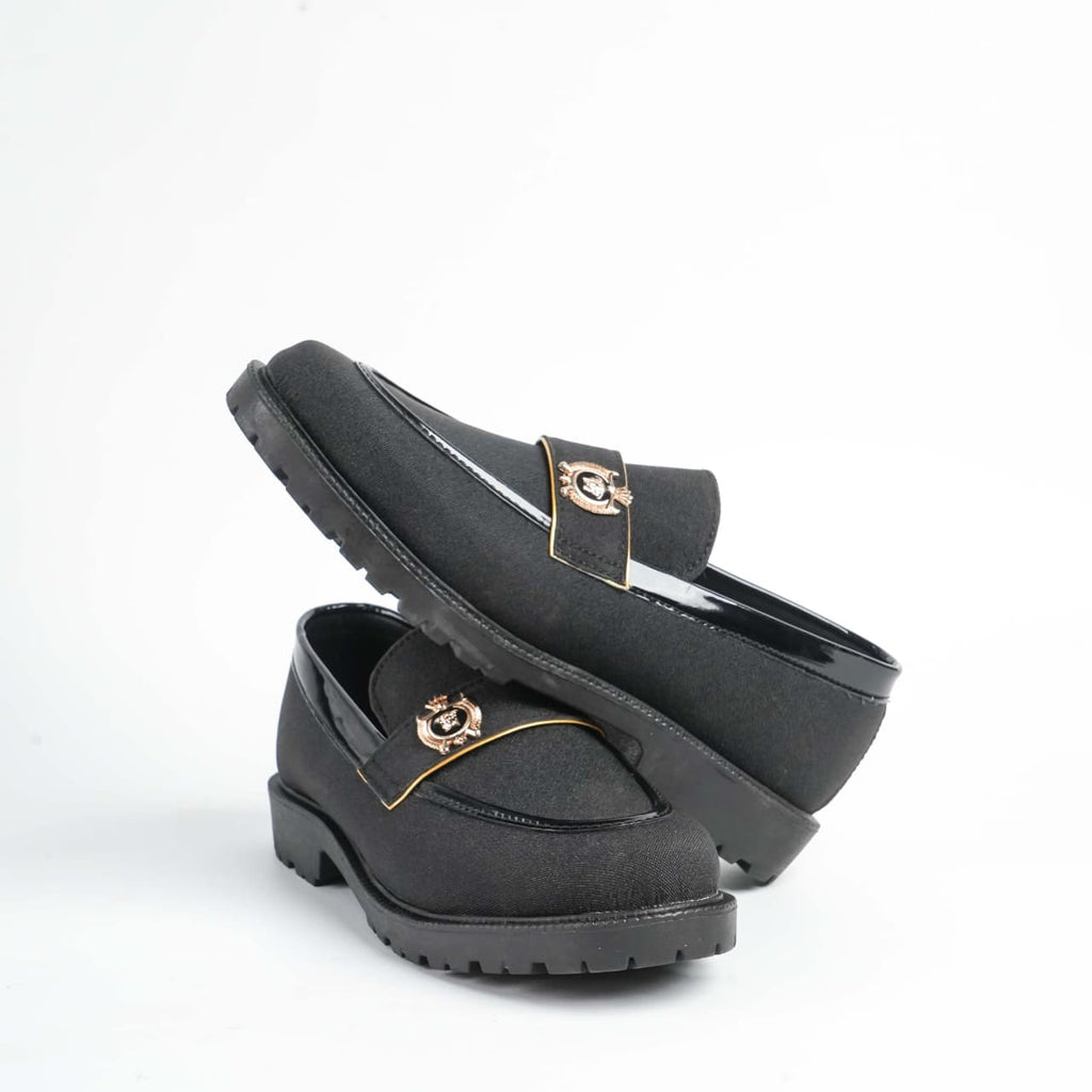 Crown Crest Loafers – Black