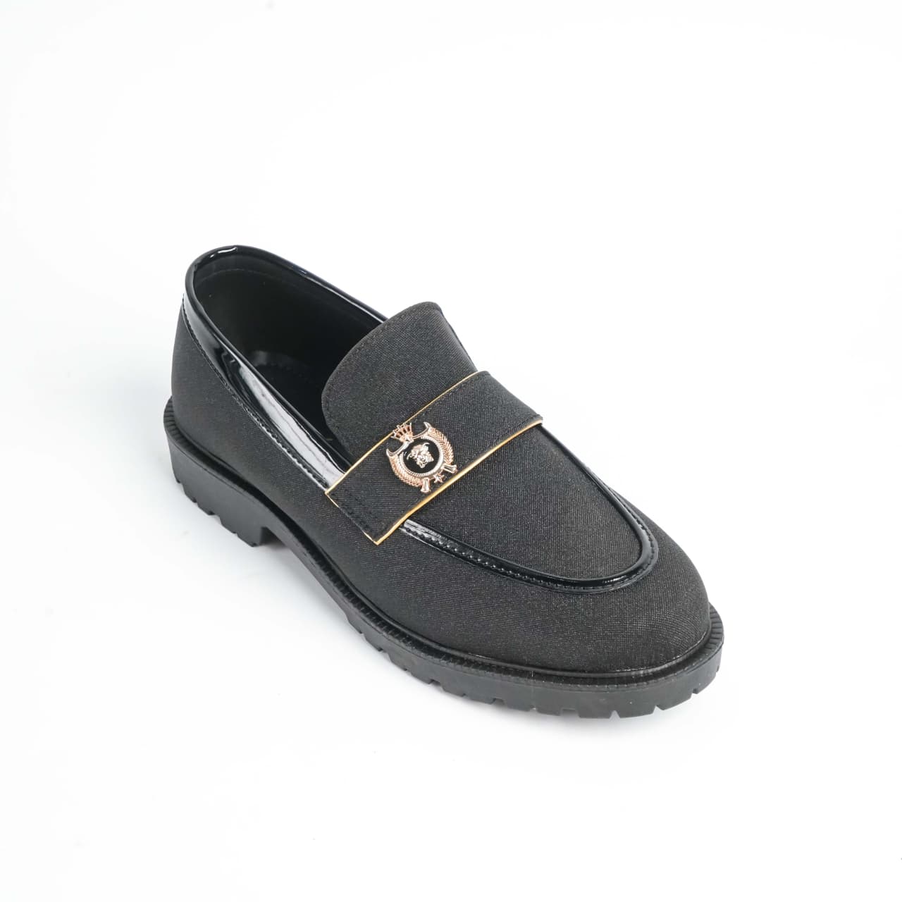 Crown Crest Loafers – Black