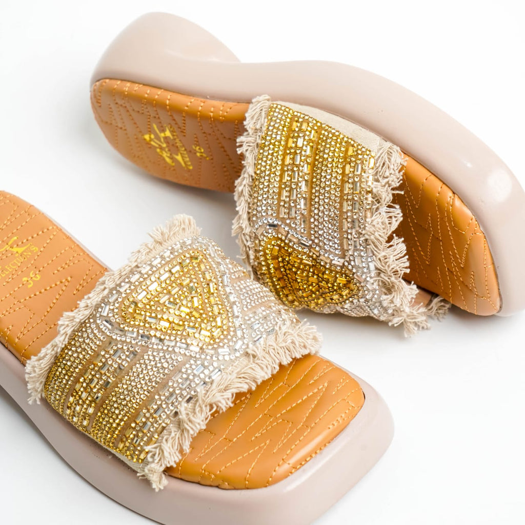 Embellished Fringe Gold